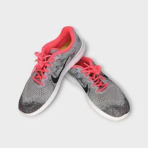 Womens Nike Free RN Running Sneakers Shoes Gray Black Pink Size 7Y